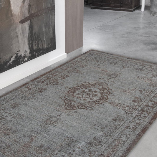 Louis De Poortere Fading World Medallion Rugs 8257 Grey Ebony