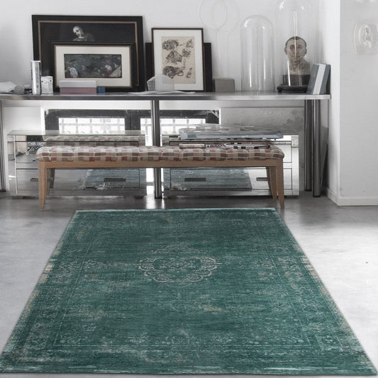 Louis De Poortere Fading World Medallion Rugs 8258 Jade Green