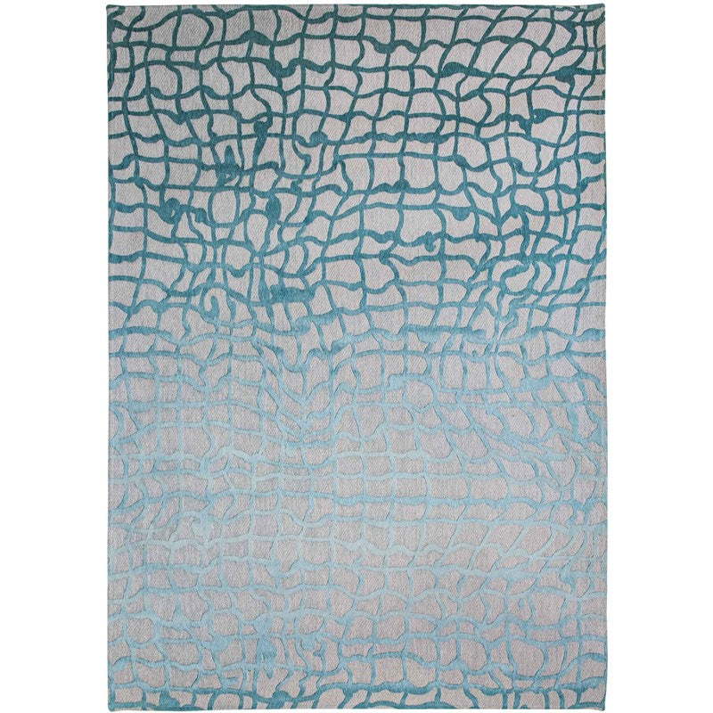 Louis De Poortere Modern Abstract Mad Men Dedalo Rugs 9203 in Blue Marine