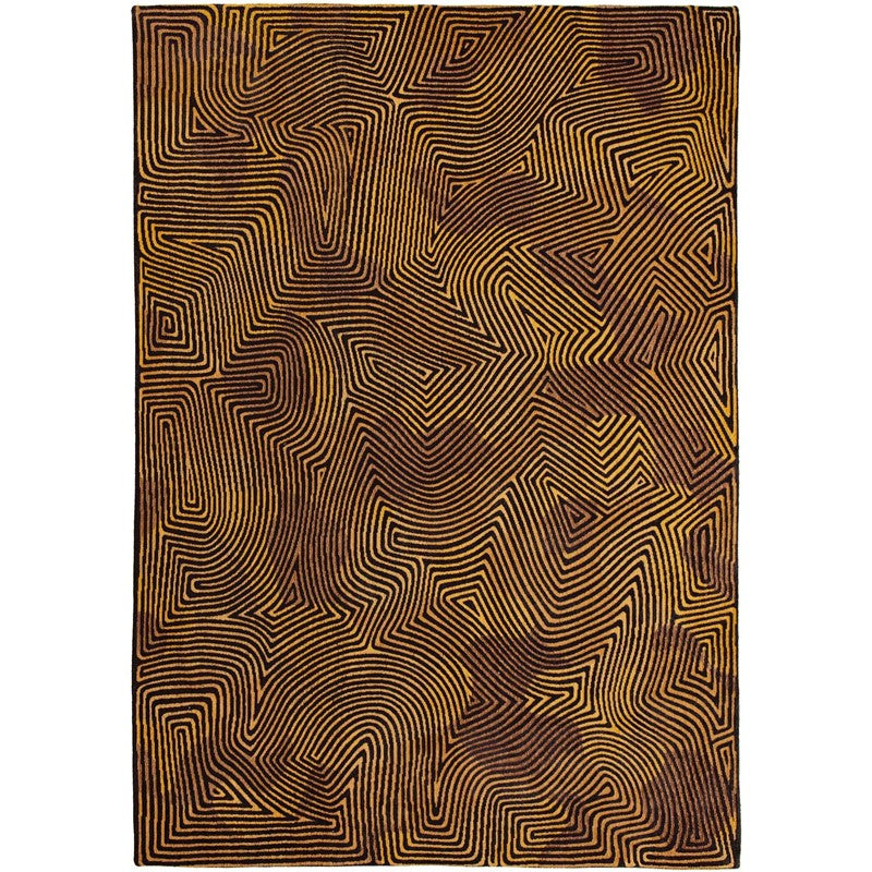 Louis De Poortere Meditation Coral Rug 9227 in Black Gold