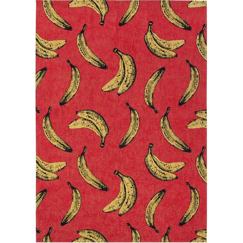 Louis De Poortere Designer Banana Rugs in 9392 Miami Red