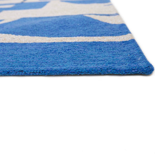 Louis De Poortere Designer Papercut Rugs in 9358 Campanula Blue