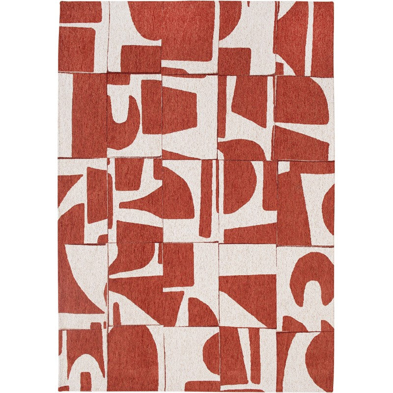 Louis De Poortere Designer Papercut Rugs in 9364 Rust Orange