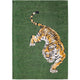 Louis De Poortere Designer Tiger Rugs in 9388 Green On Fire